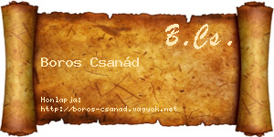 Boros Csanád névjegykártya